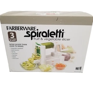 Farberware Spiraletti White Fruit Vegetable Slicer Spiralizer Kitchen Gadget NOB - Picture 1 of 8