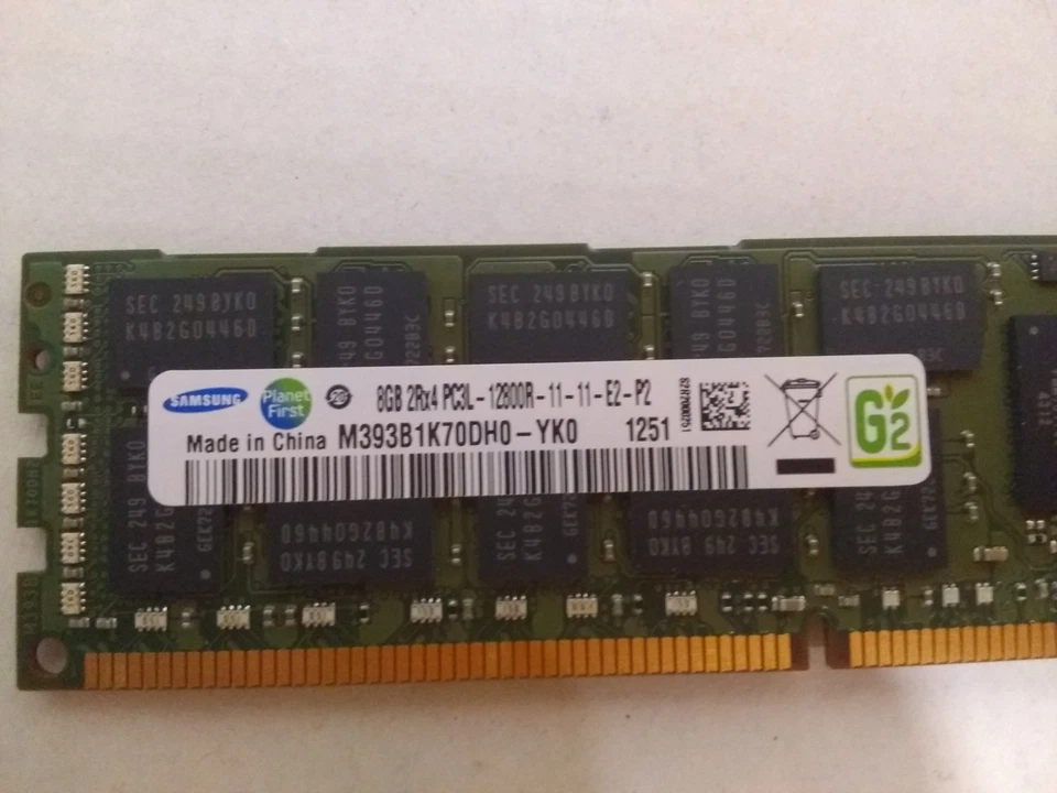 Samsung M393B1K70DH0-YK0 8GB PC3L-12800R RDIMM (lot of 4 = 32GB) - Image 1 of 1