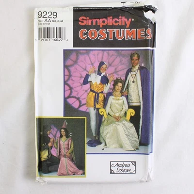 Simplicity Andrea Schewe 9229 Medieval Costumes Women's Size AA (XS, S, M) 1994 - Image 1 of 4