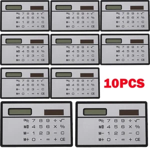 10PC 8-Digits Ultra Thin Mini Slim Credit Card Solar Power Pocket Calculator HOT - Picture 1 of 13