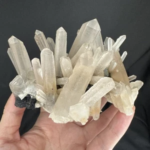400grams Etched Quartz Cluster with Specular Hematite from Guangdong, China #83 - Picture 1 of 13