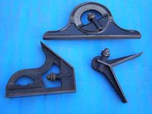Vintage Starrett Combination & Protractor Head 492 & Unknown Center Finder Head - Picture 1 of 14