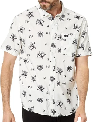 Camisa Tejida RVCA Para Hombre JEAN JEAN Ceremonia S/S - Blanca - Grande - Nueva con Etiquetas - ÚLTIMA Foto 1 de 3