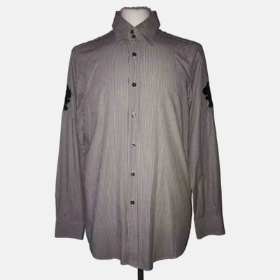 Dolce & Gabbana Shirt Mens 42 Panther Embroidery Striped Made in Italy Cotton - Image 1 of 4