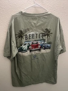 Mens Beetle Volkswagen T-Shirt Size Large Green - Picture 1 of 6