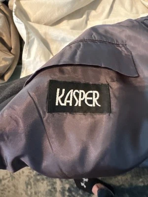 Kasper Vtg Cashmere/Wool Blend Trench Coat Gray Pockets Italy - Image 1 of 4