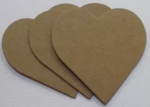 {4} POINT TIP HEARTS - Bare Chipboard Die Cuts - Embellishment - Picture 1 of 1