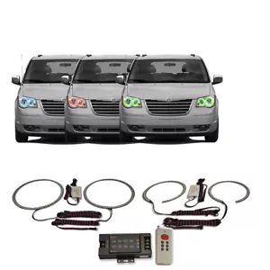 RGB Multi Color RF Headlight Halo kit for Chrysler Town & Country 05-10 - Foto 1 di 6