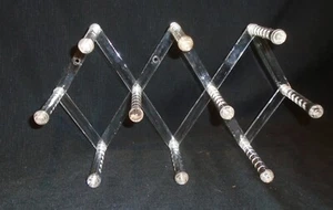 20% OFF VTG Lucite Accordion Wall Hanger Expandable Coat Rack 10 Pegs Hooks RARE - Picture 1 of 4
