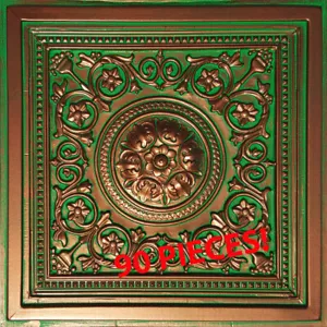 Gittersystem, 24" x 24", PVC, Deckenfliesen, MAJESTY Kupfer Smaragd 90 Stück! - Bild 1 von 4