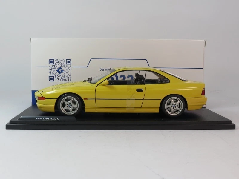 SOLIDO 1807005 MINIATURA BMW 850 (E31) GIALLO CSI DAKAR 1990 1/18