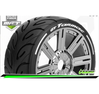 LOUISE LOUT3285SBC MFT - GT-TARMAC - 1-8 Buggy Tire Set Soft - Black Chrome 17mm - Bild 1 von 2