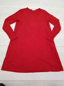 GAP Short A-Line Dress Size L 12-14 Red Stretch Long Sleeve Casual Pullover - Picture 1 of 5