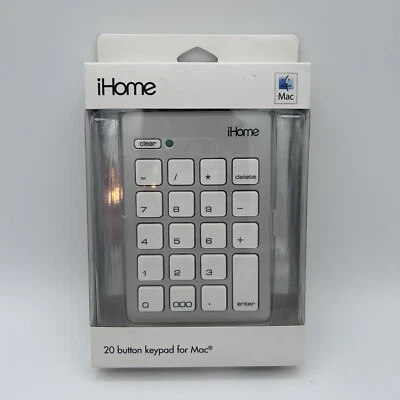 Brand New iHome Wired USB Numeric 20 Button Keypad for Mac (IMAC-A210S) - Image 1 of 4