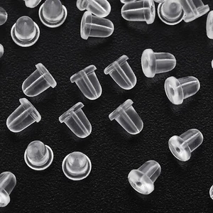 200PC Heavy Duty Rubber Earring Backs Sleeves Holders Stoppers Nuts Silicone - Picture 1 of 7