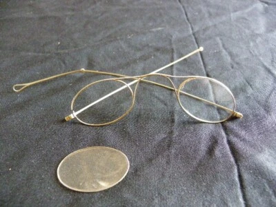 ancienne lunette or 18 carats poinçon tête aigle - Photo 1/4