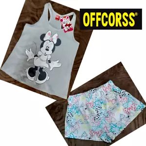 🆕 GIRLS Offcorss Disney SET OF 2 🔥 T-Shirt + Shorts Bottom & Top Size 6 - Picture 1 of 12