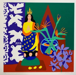Hunt Slonem 1980 Signed Limited Edition Silkscreen Vanda - Picture 1 of 4