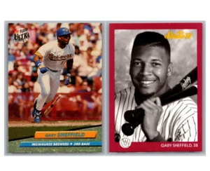 1991-92 Gary Sheffield Milwaukee Brewers gemischt MLB Baseball (2) Karten Lot - Bild 1 von 3