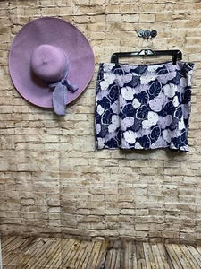 Tranquility blau lavendelweiß Druck Strick Anziehrock Skort Damen XXL Golf - Bild 1 von 5