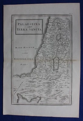 Mapa antiguo original TIERRA SANTA, 'PALAESTINA SEV TERRA SANCTA', Cellarius, 1799 Foto 1 de 4