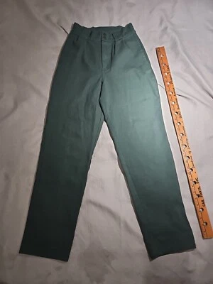 Lucy And Yak 牛仔裤女式 28L 绿色 100% 有机棉长裤宽松锥形 — 第 1/4 张图片