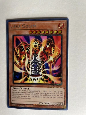 YuGiOh Lava Golem RA01-EN001 1st Ed Platinum Secret Rare Rare Pack Fresh - Image 1 of 2