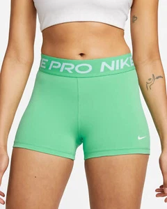 Nike Pro Women's shorts 3" Spring Green S or M Sizes CZ9857 363 Compression NEW! - Picture 1 of 7