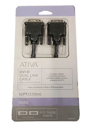 Ativa DVI-D Duel Link 10' Video Cable Item 828-510 - Image 1 of 2
