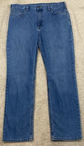 Pantalones de mezclilla Carhartt para hombre resistentes flexibles calce relajado 5 bolsillos talla 36x32 - Imagen 1 de 8