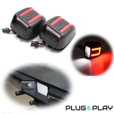 2X Red Tube White LED License Plate Lamp For Nissan Frontier Armada Xterra Titan - Image 1 of 4