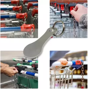 Metal Aluminum Alloy Key Ring Shopping Cart Trolley Tokens Keyring Coin Unlocker - Picture 1 of 3