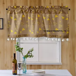 Indian Hand Printed Bedroom Half Window Cotton Curtain & KITCHEN WINDOW TIER 40" - Picture 1 of 5