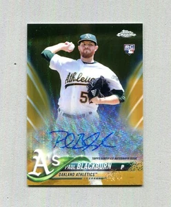 2018 Topps Chrome Gold Wave Refractor Rookie Auto Paul Blackburn #RA-PB 13/50 - Bild 1 von 2