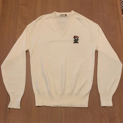 Vintage Logo 7 Keebler Ernie Elf Yellow Pullover V-Neck Sweater Size XL NIP RARE - Image 1 of 4