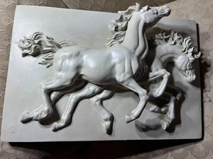 Jaimy Toscano Design 3D Wall Sculpture Plaque "Dancing Horses" - 17.75" x 11.75” - Picture 1 of 14