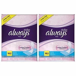 Always Thin Dailies verpackte Einlagen unparfümiert 162 Stück 2er-Pack - Bild 1 von 7