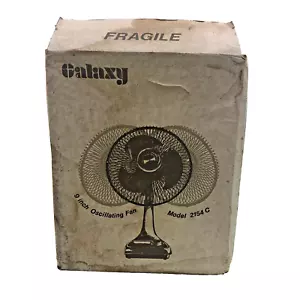 VTG GALAXY MODEL 2154C 9" Oscillating Fan CREAM w/Amber Translucent New Box - Picture 1 of 12
