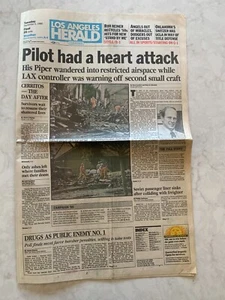 Los Angeles Herald, Sept. 2, 1986, Sec. A only, 'Airplane Crash Over Cerritos' - Picture 1 of 1