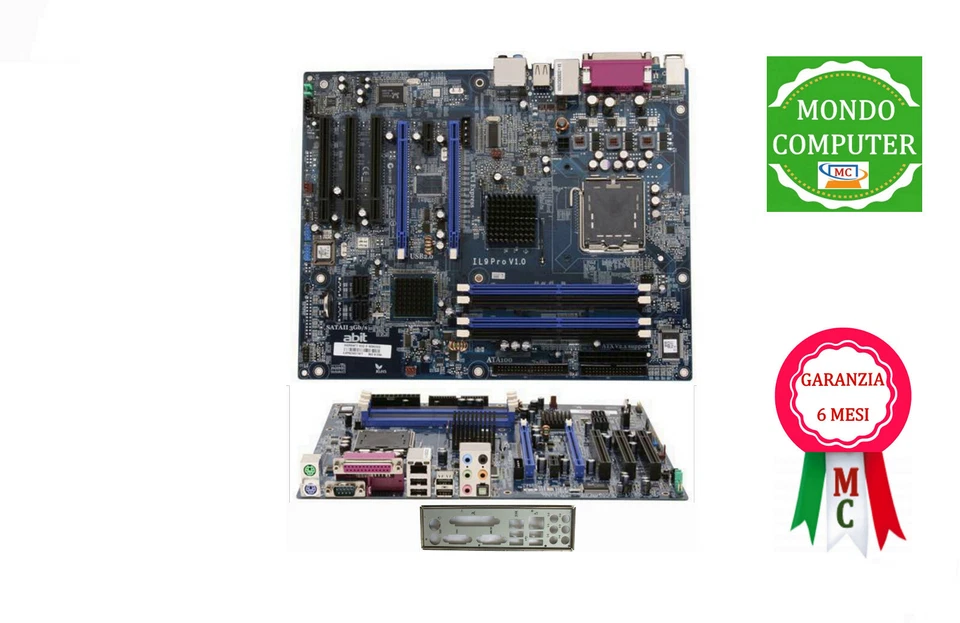 SCHEDA MADRE SOCKET 775   ABIT IL 9 PRO  + LAMIERA BACK PANEL - Immagine 1 di 1