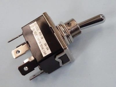 High Current Toggle Switch 10A 250v 20A 12v DPDT on-on Chrome Dolly Nut 35g 846 - Image 1 of 4