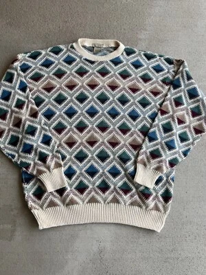 Vintage 90's Calvin Klein Geometric Knit Sweater - Image 1 of 4