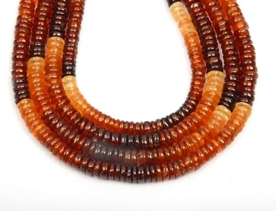 Natural Hessonite Garnet 8 Inch Strand 6 MM Gemston Beads Smooth Round Shape - Image 1 of 4