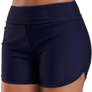 SOCIALA Pantaloncini da bagno donna sportivi elasticizzati ragazzo pantaloncini da bagno - Navy - Med - Foto 1 di 5