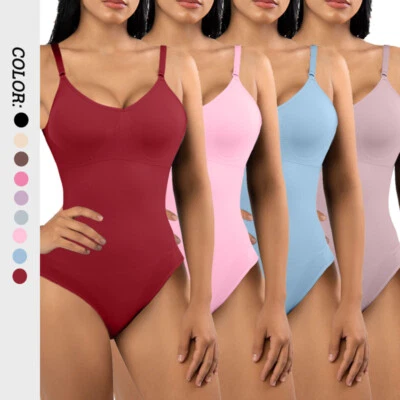 Snatched Bodysuit for Women Tummy Control Shapewear Body Shaper Seamless Leotard - Image 1 of 4