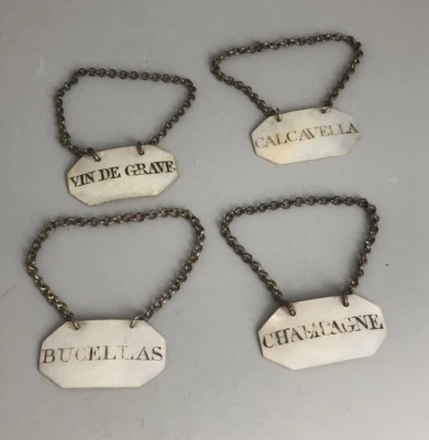 Four George III Mop WIne Labels HLZX Foto 1 de 2