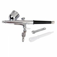 Dual Action Gravity Feed Airbrush Gun 0.3mm Spray Art Paint Kit Tattoo Nail Tool