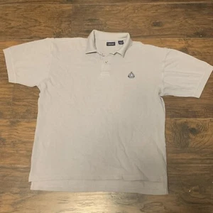 Polo in cotone Izod casual da uomo Basic grigio massiccio lavorata a maglia con bottoni taglia M - Foto 1 di 7