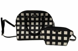 Kate Spade Pop Art Check Carli Grove Street Satchel Purse Shoulder Bag & Pouch - Picture 1 of 10