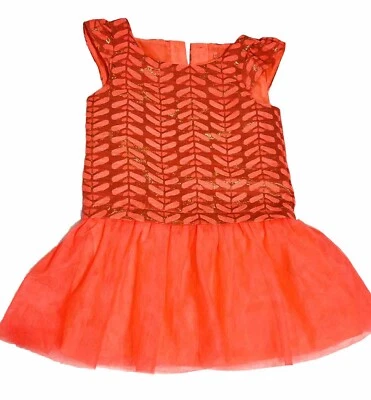 Vestido Cherokee Coral n Dorado Metálico, 4 Botones Metal Dorado Ideal para Pascua 2T Foto 1 de 4